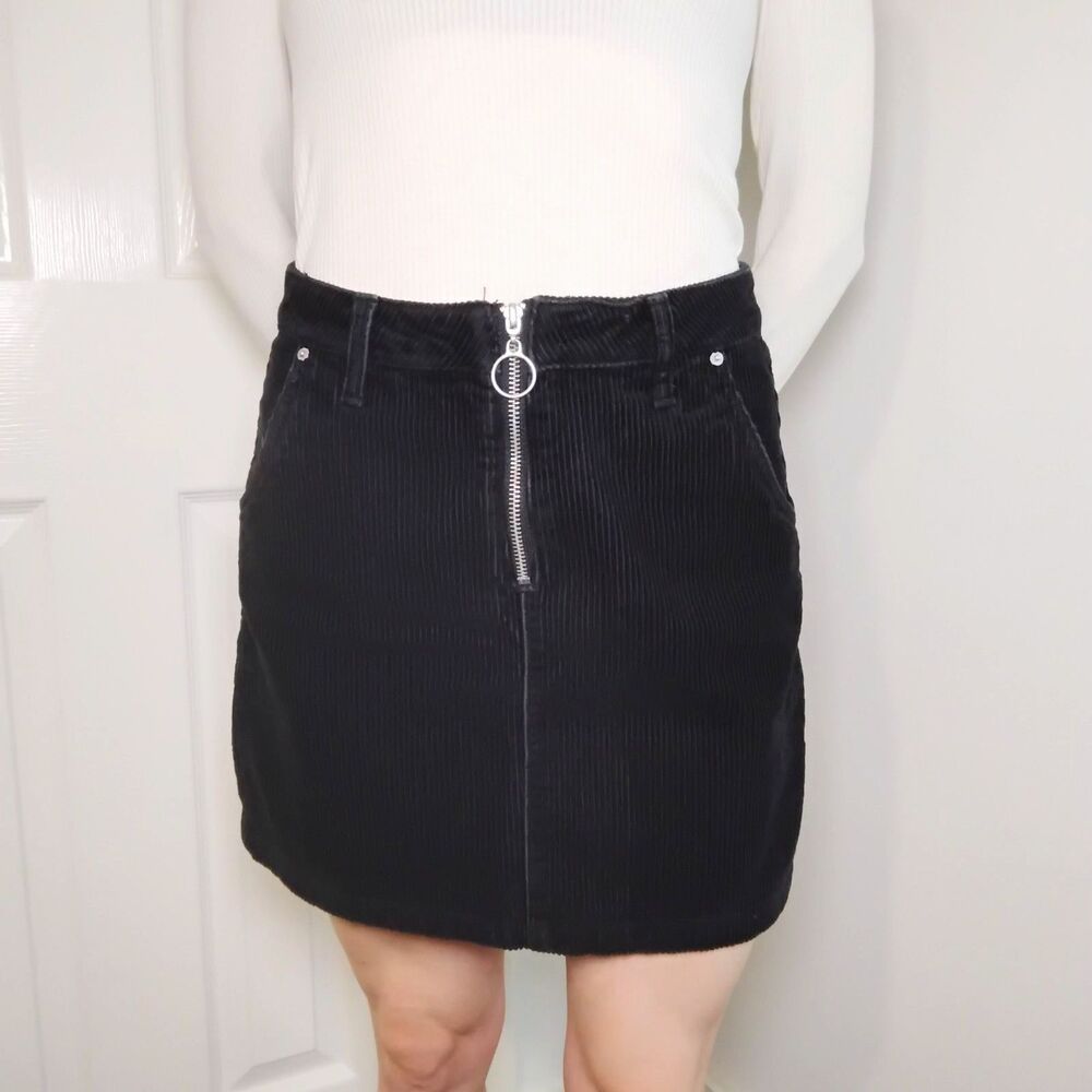 Arizona Jean Co Corduroy A-Line Skirt Size 3 Black